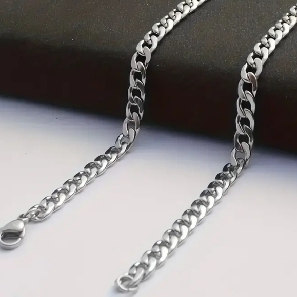 925 Sterling Silver Men's Jewelry Set Thick Chain Necklace Bracelet Men's Chain - Picture 6 of 8